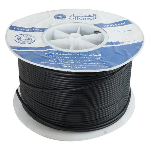 الفنار سلك دش 1000 قدم 305 متر RG6 أسود (RG06ZFBS7)-وطني