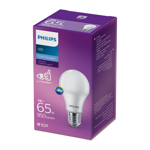 فيليبس LEDBULB لمبة 9 واط E27 230V أبيض 6500 كيلو فولت 929002299484