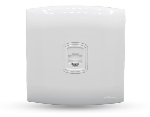 الفنار ألف جديد فيش داتا RJ6 مفرد + فيش تلفون مواصفات أمريكي 7*7 سم أبيض AB20637-وطني