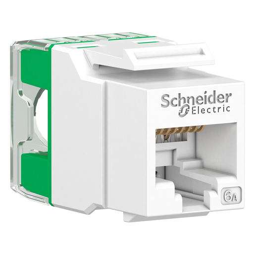شنايدر بيانو فيش كمبيوتر مفردCAT 6A RJ45 مع غطاء VDIB1736XUWE أبيض